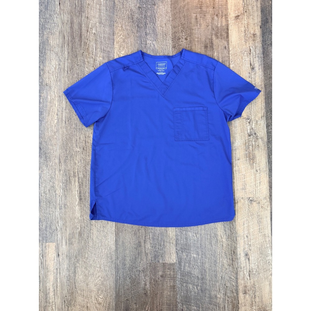 Cherokee Workwear Revolution Scrub Top Royal Blue V-Neck WW625 Mens Large